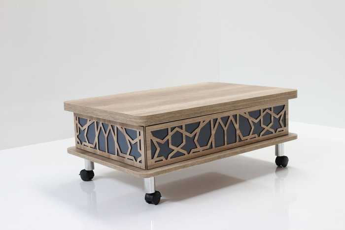Hanah Home Mesa de Café Ajustable Alaska y Azul